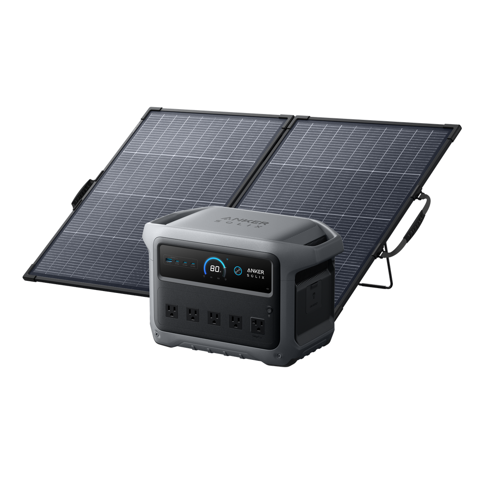 Anker SOLIX C1000X Gen 2 Portable Power Station with 200W Bifacial Solar Panel