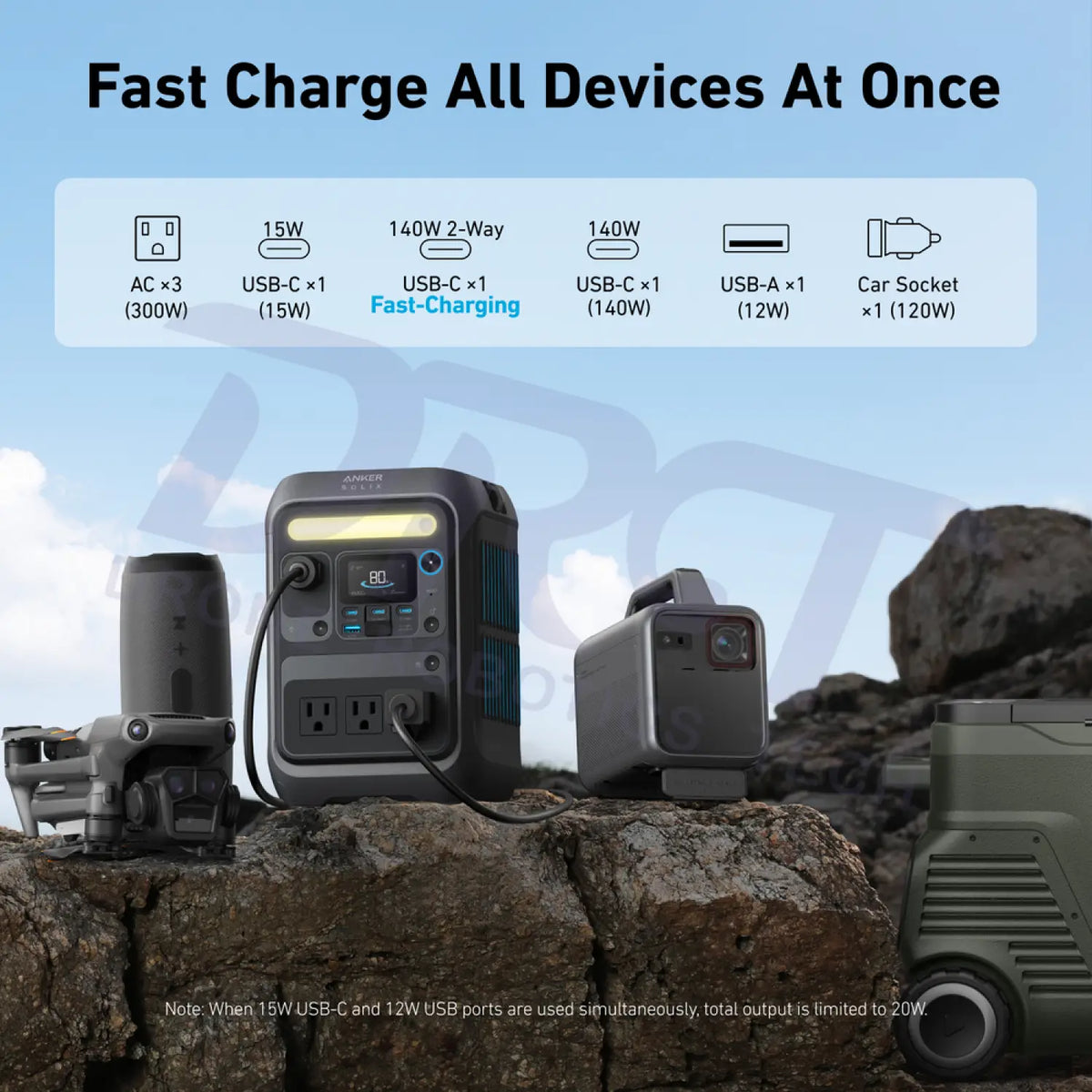 Anker SOLIX C300X Portable Power Station - 288Wh | 300W - Portable Power Stations