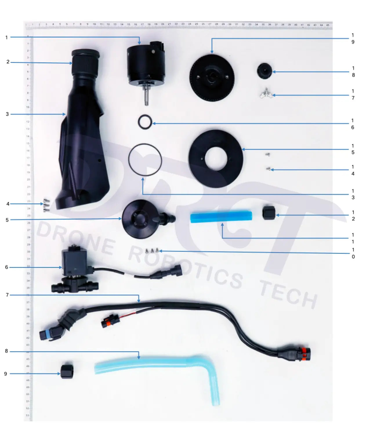 DJI Agras T25 Spray Lance Kit (Unassembled) - Parts