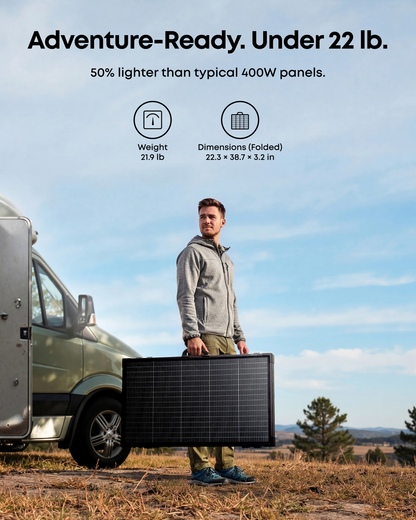 Anker SOLIX PS400 Bifacial Portable Solar Panel- under 22lb
