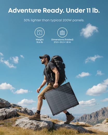 Anker SOLIX PS200 Bifacial Portable Solar Panel-30% lighter