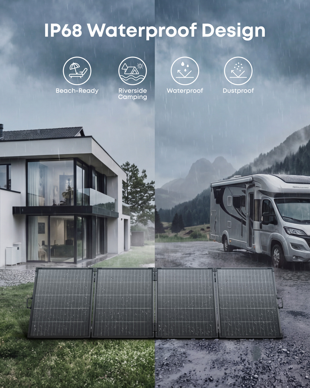Anker SOLIX PS400 Bifacial Portable Solar Panel-IP68 waterproof design