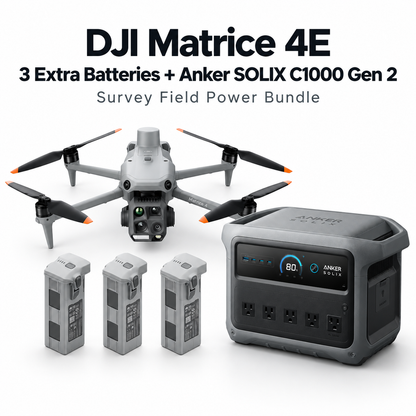 DJI Matrice 4E Survey Field Power Bundle – 3 Extra Batteries + Anker SOLIX C1000 Gen 2