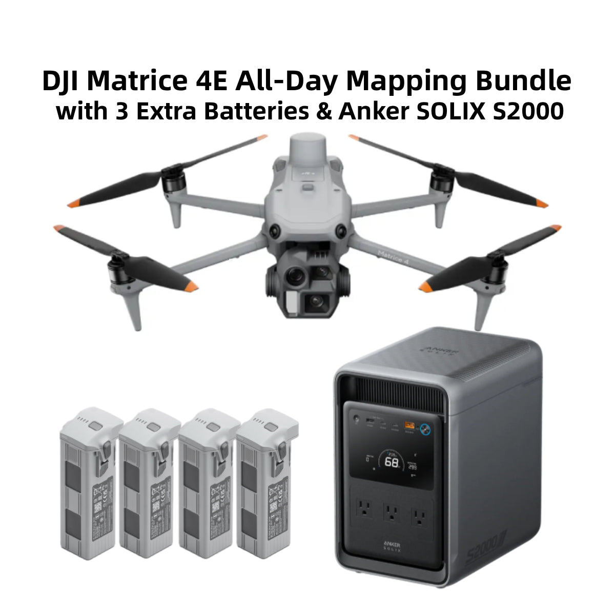 DJI Matrice 4E All-Day Mapping Bundle with 3 Extra Batteries & Anker SOLIX S2000