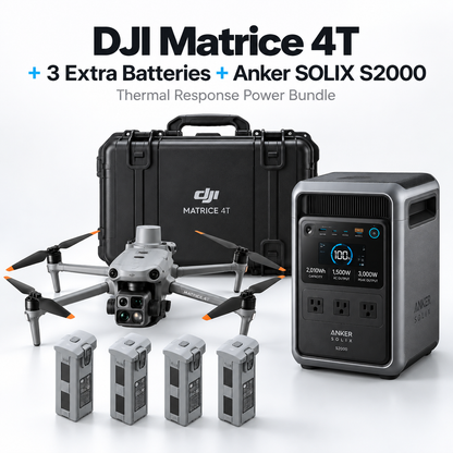 DJI Matrice 4T Thermal Response Power Bundle – 3 Extra Batteries + Anker SOLIX S2000