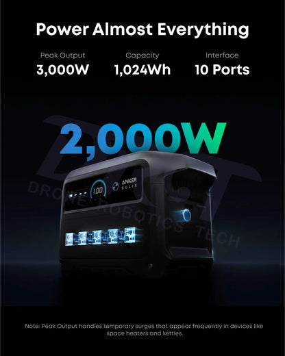 Anker SOLIX C1000X Gen 2 Portable Power Station - 1,024Wh | 2,000W - Portable Power Stations