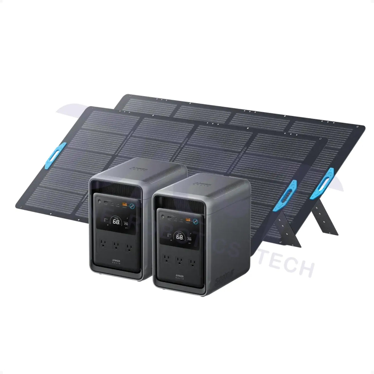 Anker SOLIX S2000 Portable Power Station ｜2010Wh 1500W - 2× S2000 + 2× 400W Portable Solar Panel - Portable Power