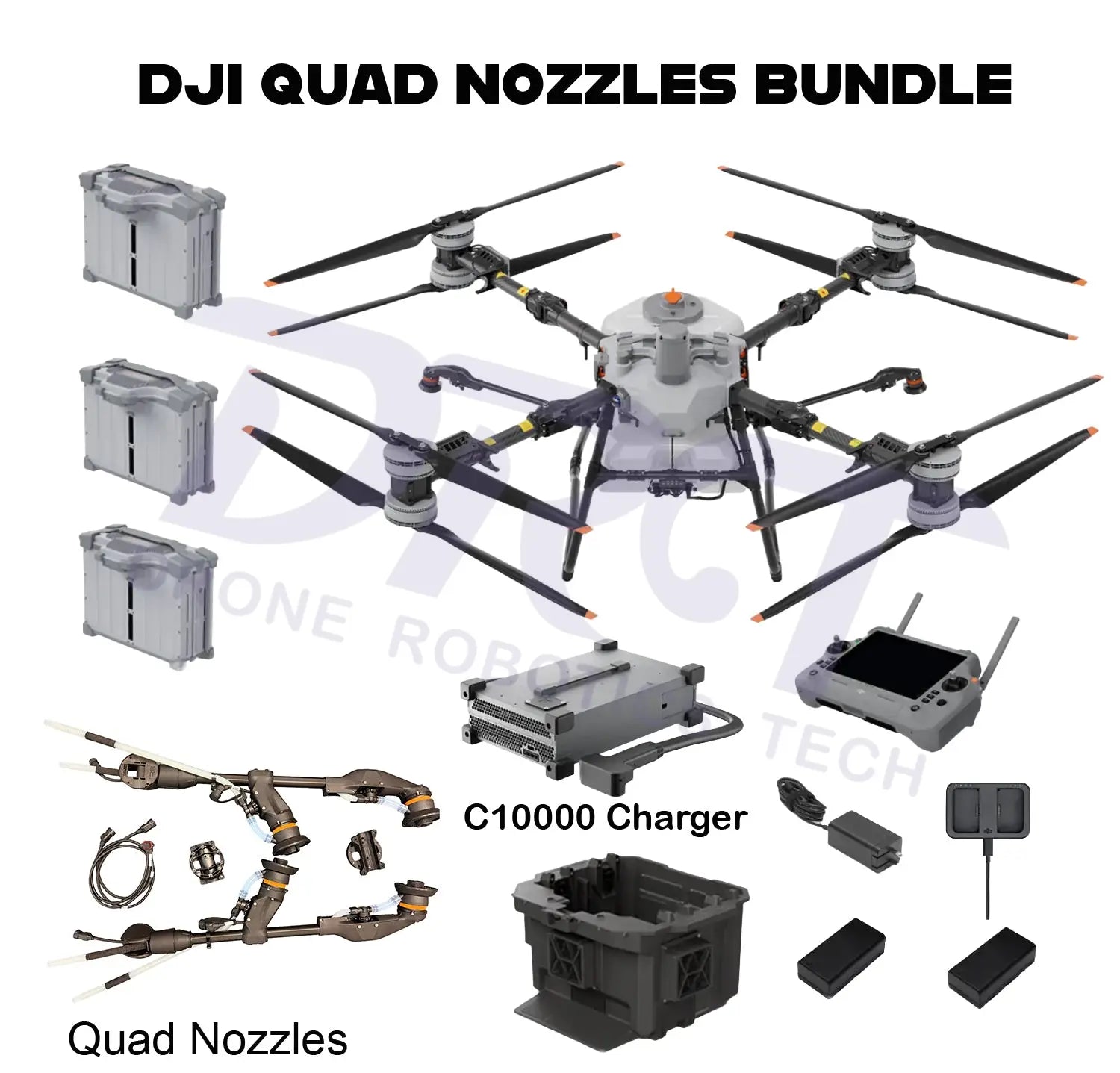 DJI Agras T100 QUAD Nozzle Bundle with C10000 Charger - Agricultural Drones