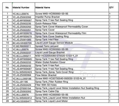 DJI Agras T25 Tank 2 Kit - Parts