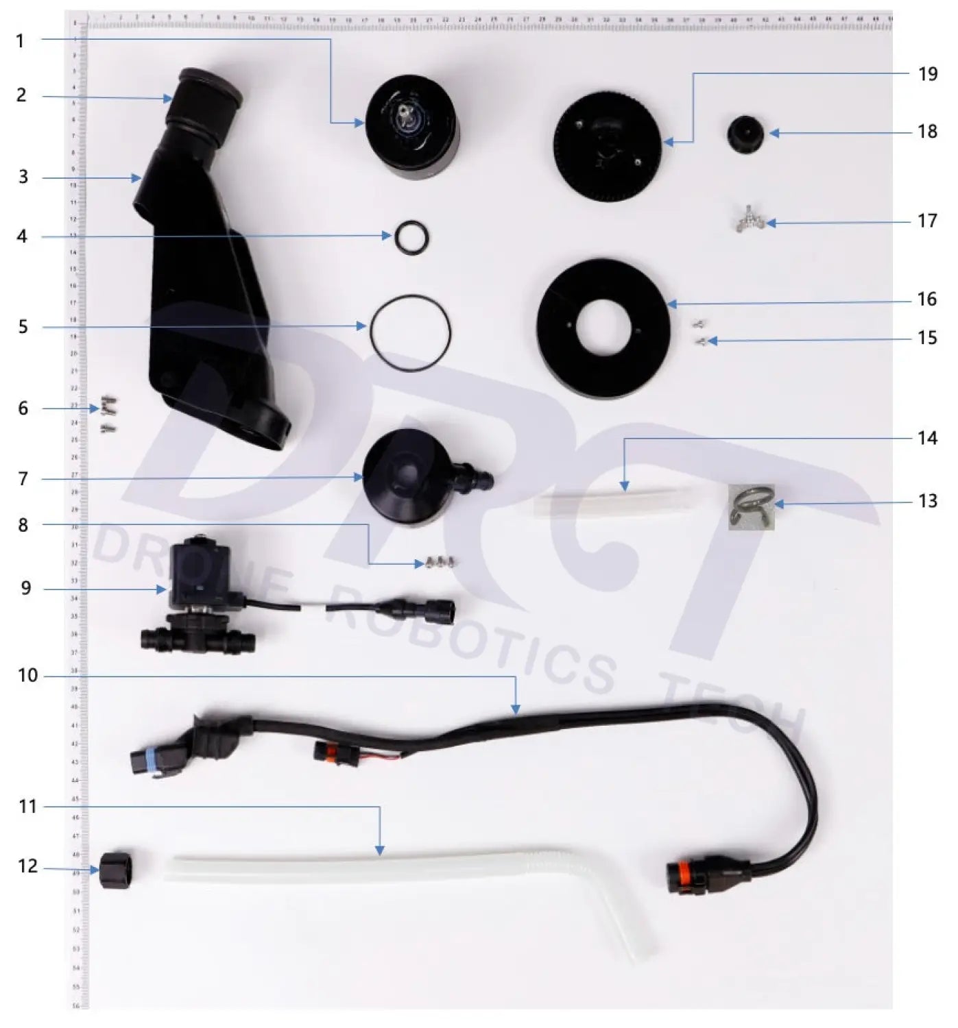 DJI Agras T50 Spray Rod Full Set (M3/M4 Rear)-Assembled - Parts