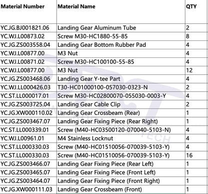 T50 Landing Gear Full Set - Parts